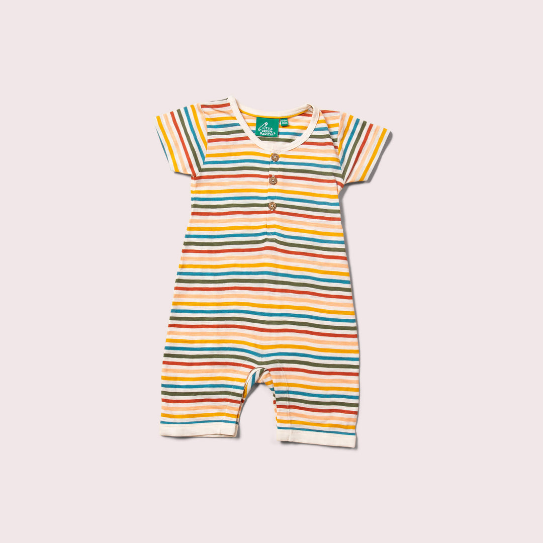 Cream Rainbow Organic Summer Romper