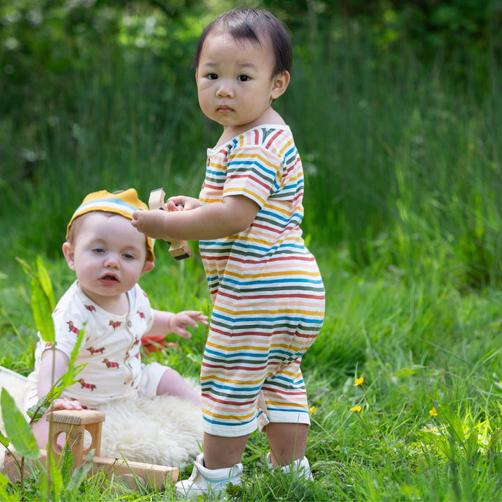 Cream Rainbow Organic Summer Romper