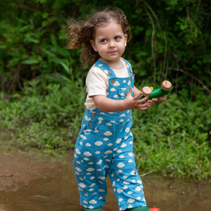 Blue Clouds Pocket Dungaree Shorts