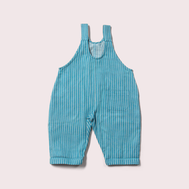 Horizon Blue Striped Roll Up Dungarees