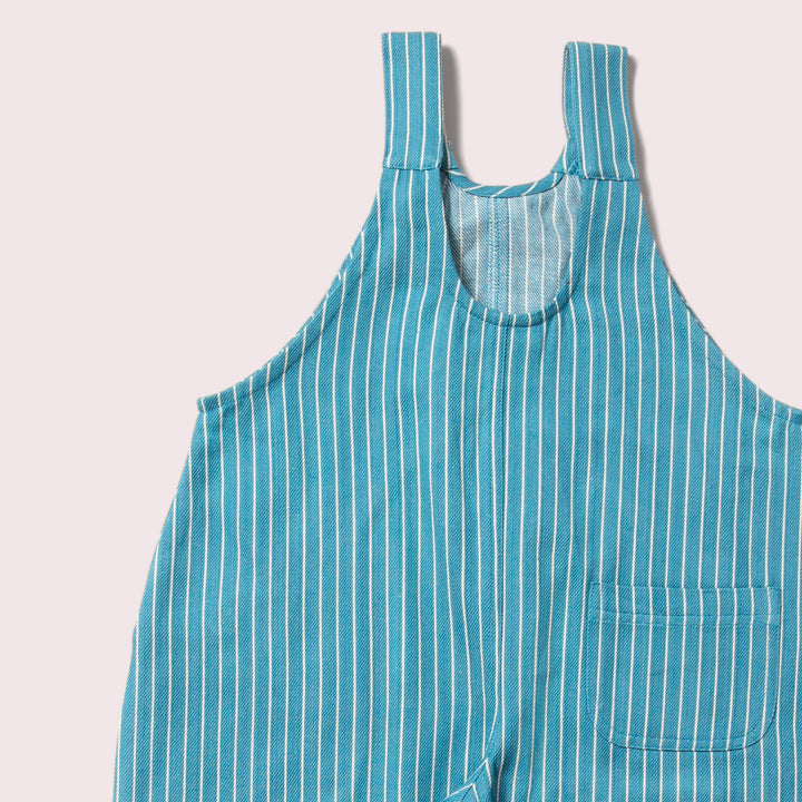 Horizon Blue Striped Roll Up Dungarees