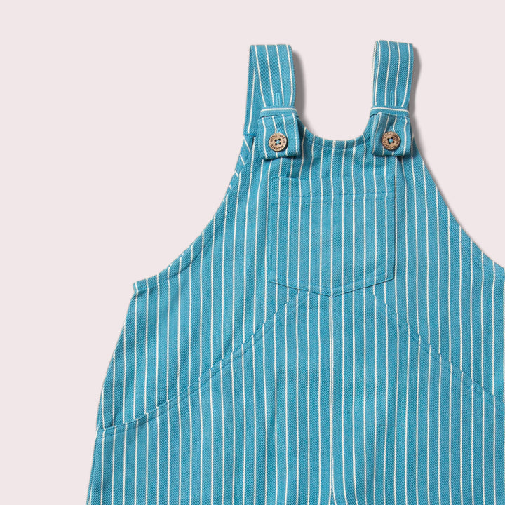 Horizon Blue Striped Roll Up Dungarees