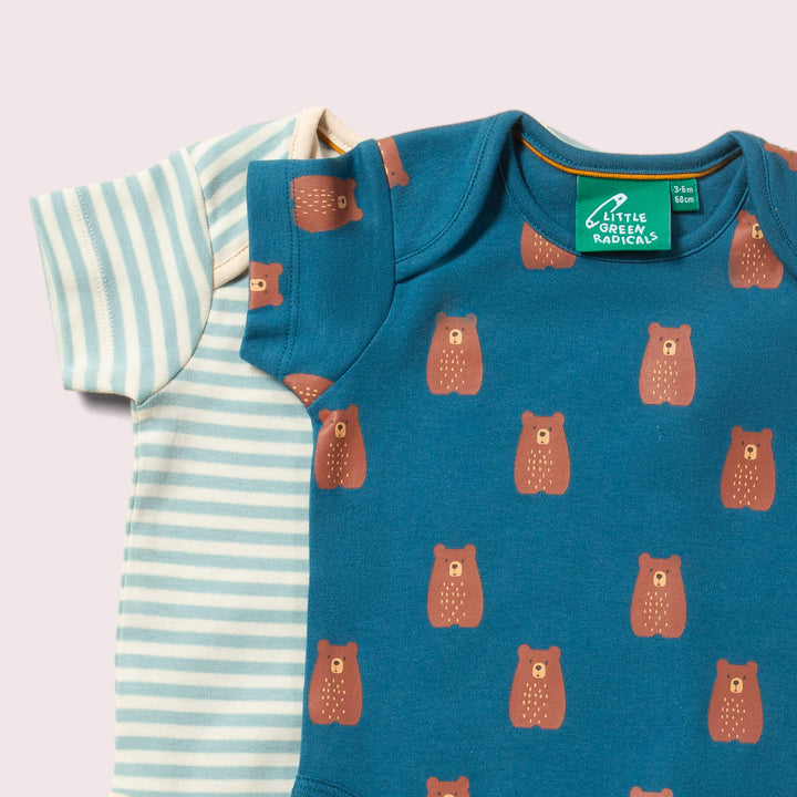 Teddy Bears Organic Baby Bodysuit Set 2 Pack