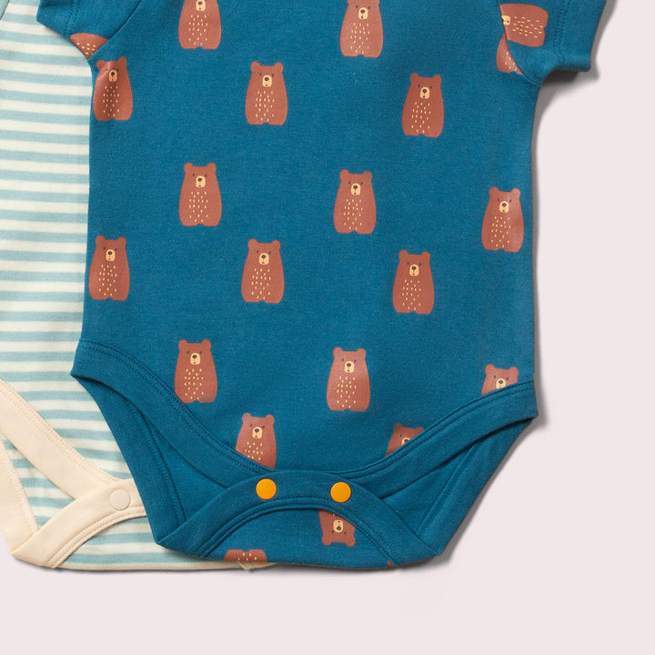 Teddy Bears Organic Baby Bodysuit Set 2 Pack