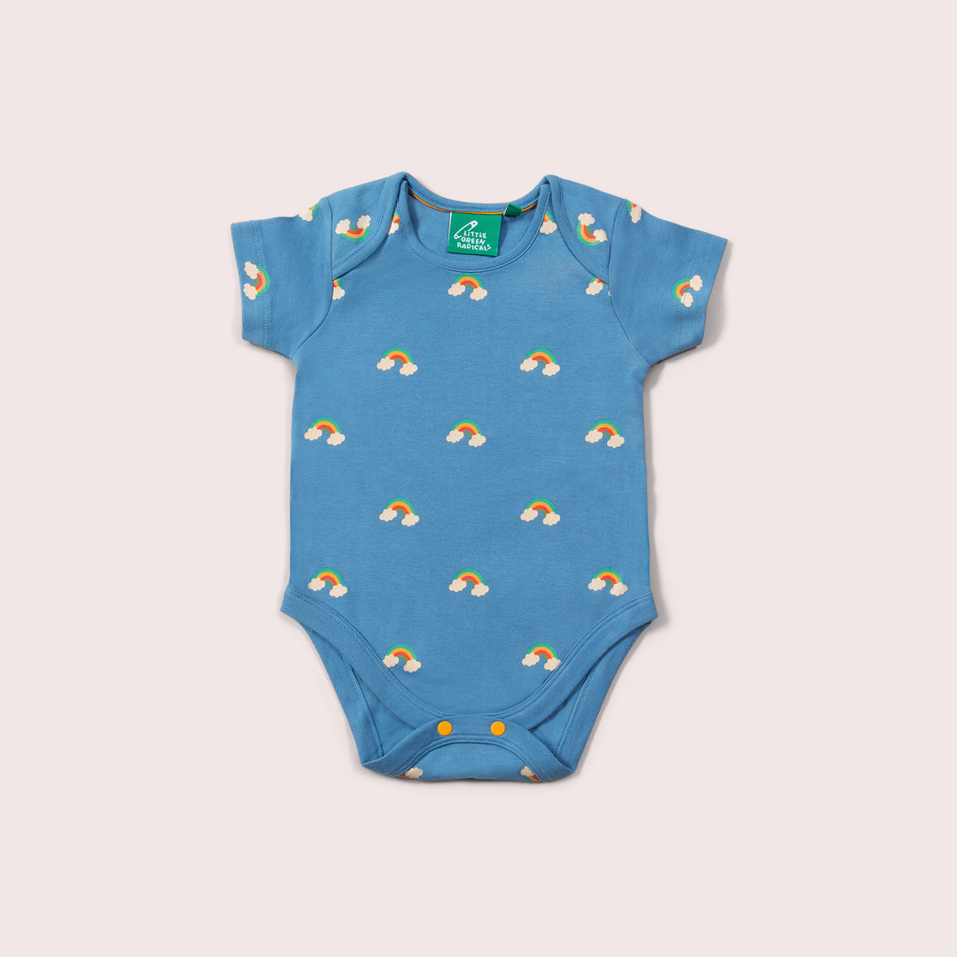 Blue Rainbows Organic Baby Bodysuit Set 2 Pack