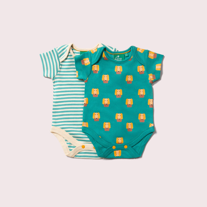 Little Dogs Organic Baby Bodysuit Set 2 Pack