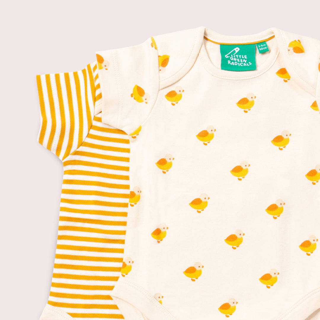 Little Ducks Organic Baby Bodysuit Set 2 Pack