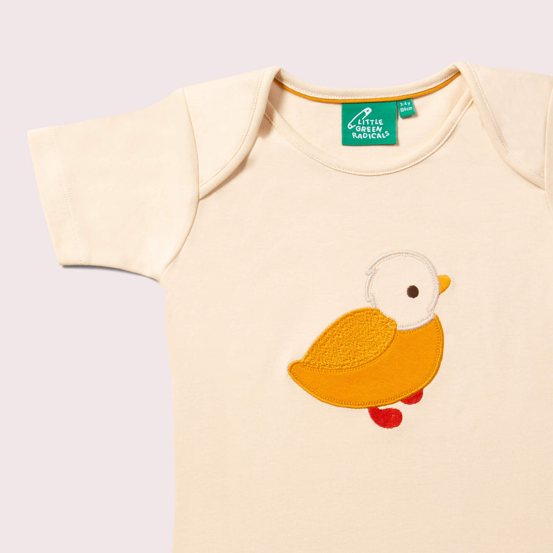 Little Duck Applique Organic Short Sleeve T Shirt