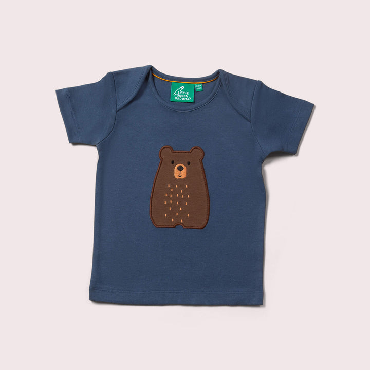 Little Bear Applique Organic Short Sleeve T Shirt