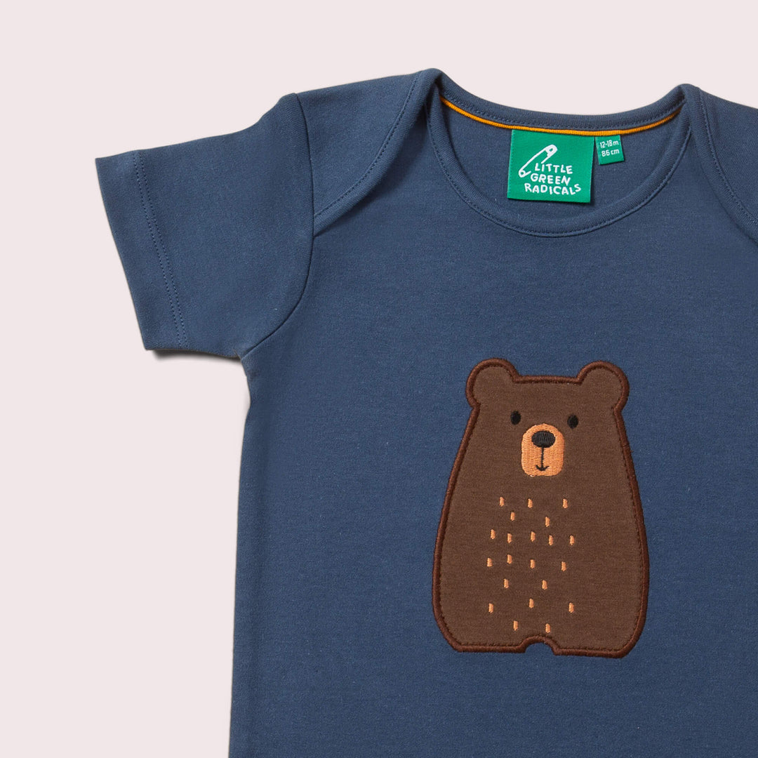 Little Bear Applique Organic Short Sleeve T Shirt