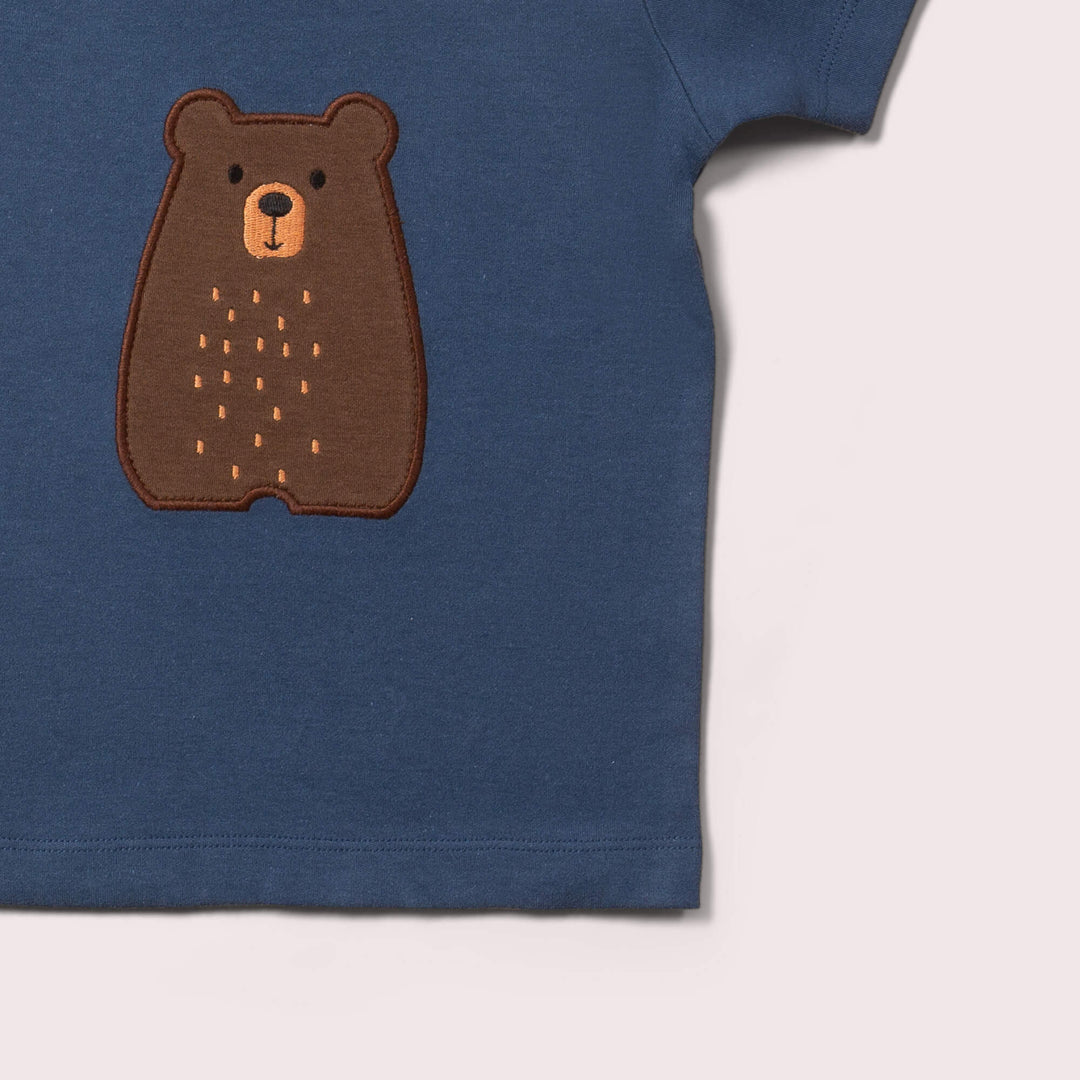 Little Bear Applique Organic Short Sleeve T Shirt