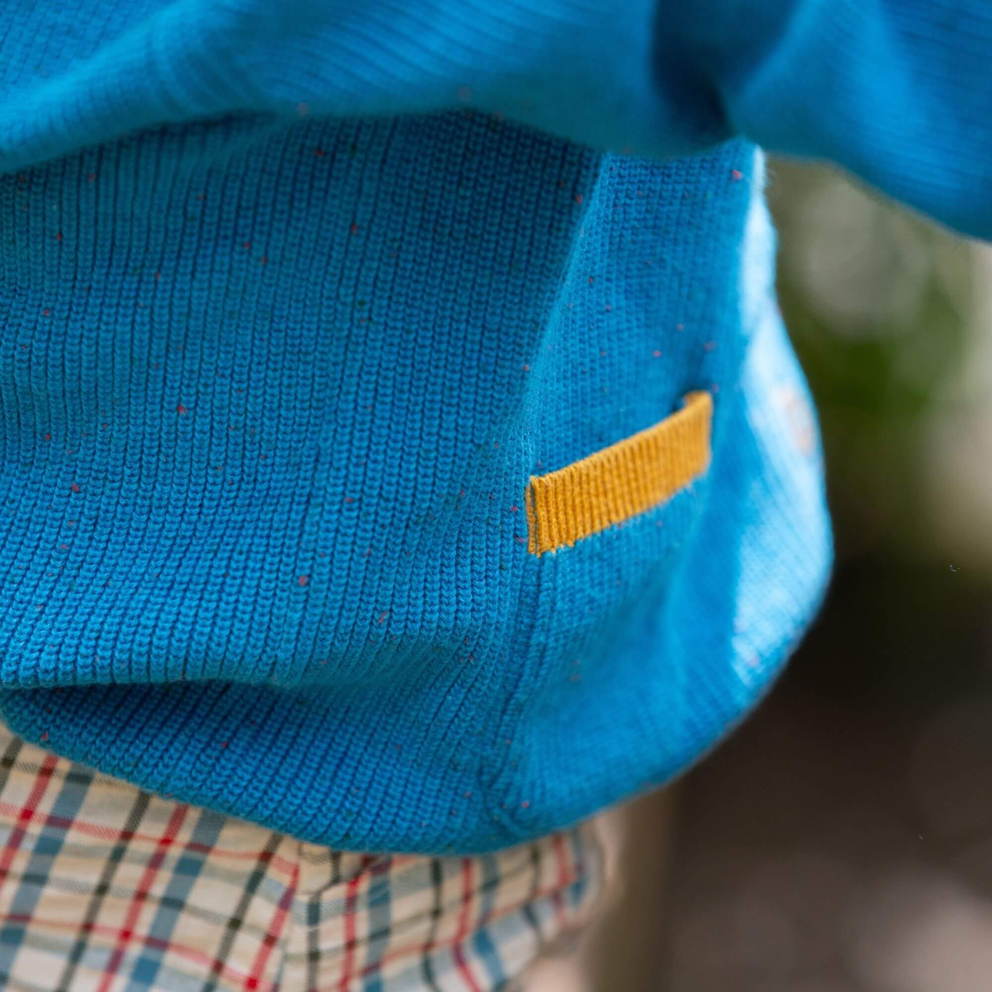From One To Another Deep Blue Colour Block Knitted Cardigan