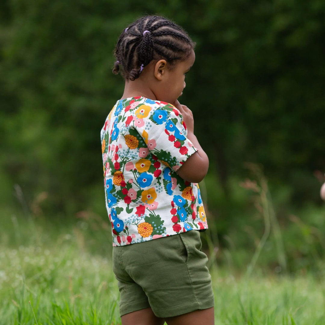 Flora And Fauna Loose Fit Short Sleeve Henley Top