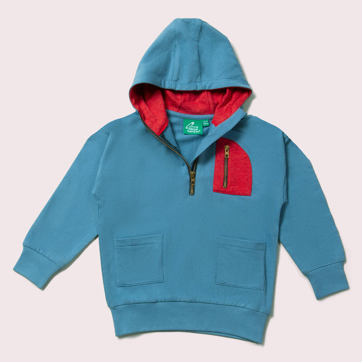 Horizon Blue Organic Quarter Zip Hoodie