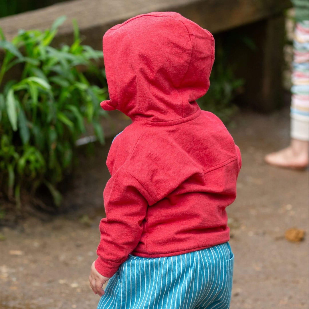 Red Organic Quarter Zip Hoodie