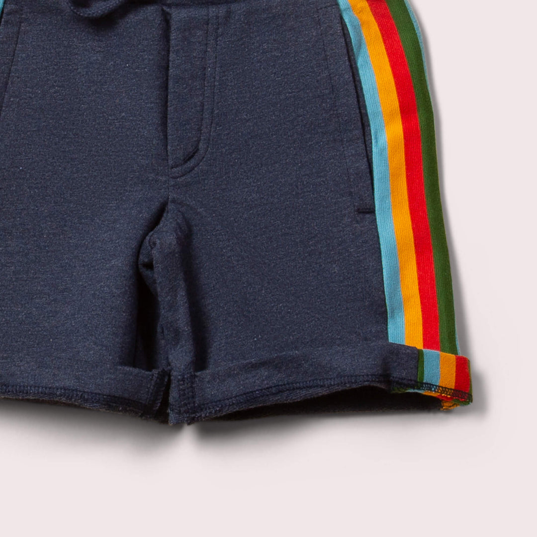 Navy Rainbow Comfy Jogger Shorts