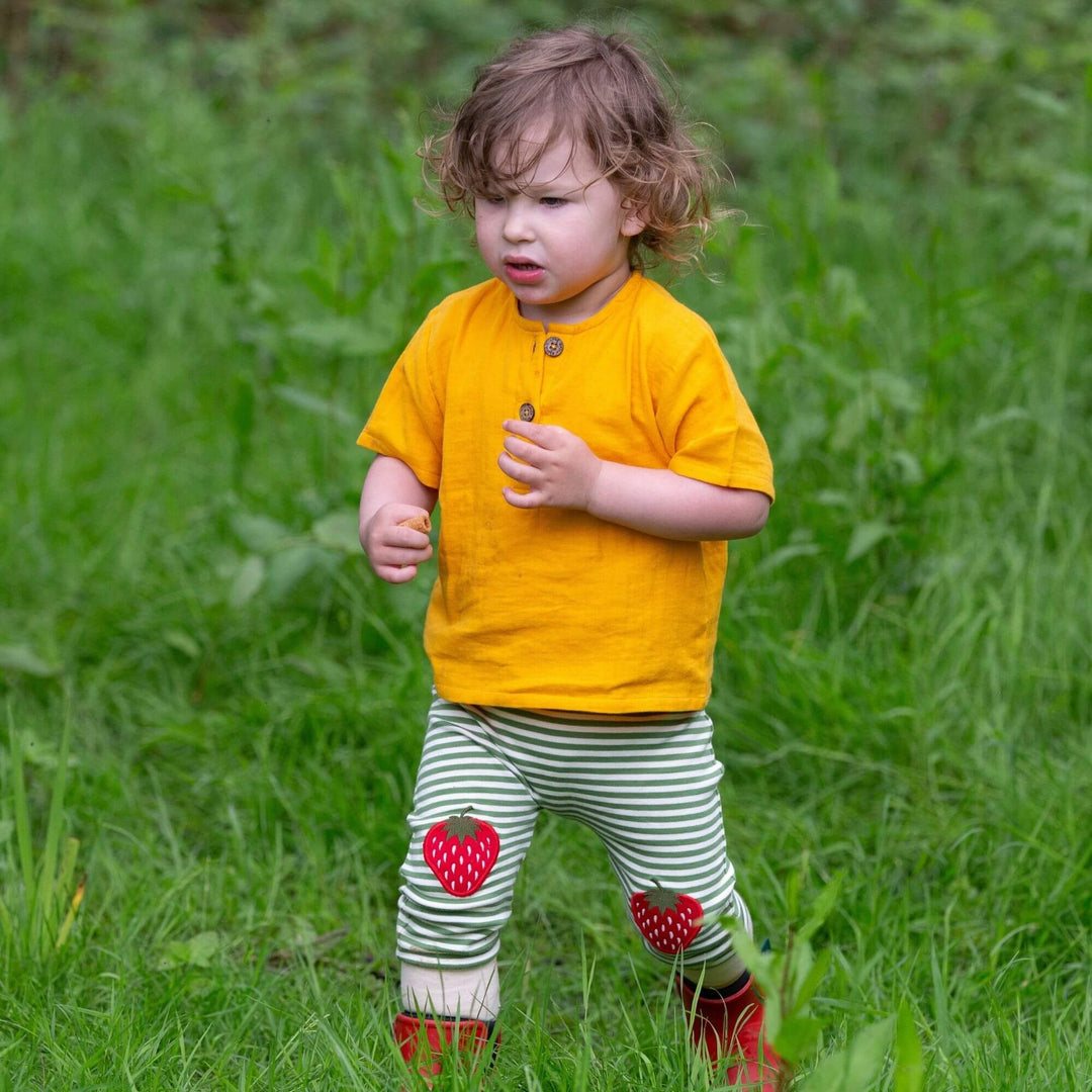 Strawberries Knee Patch Striped Joggers