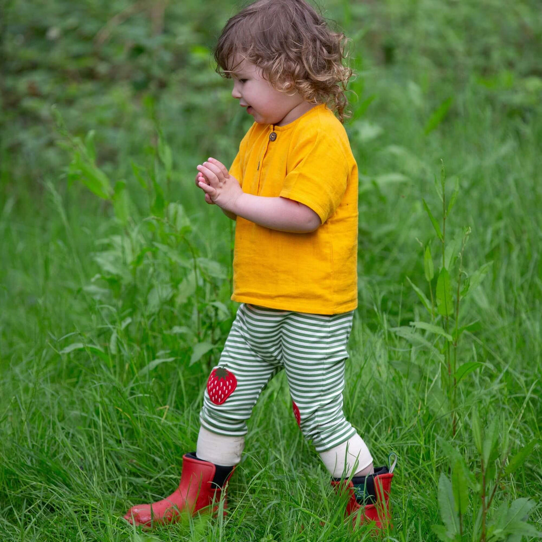 Strawberries Knee Patch Striped Joggers