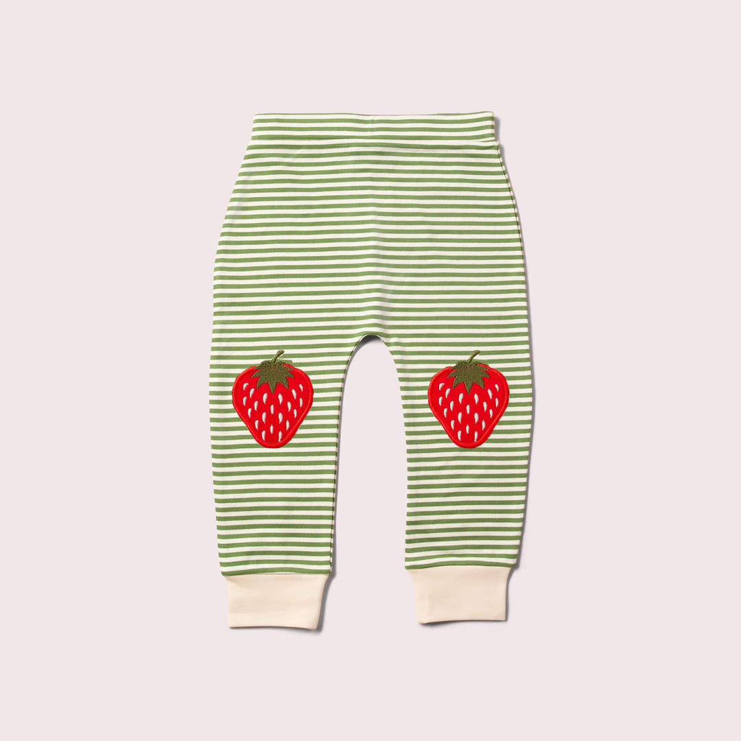 Strawberries Knee Patch Striped Joggers