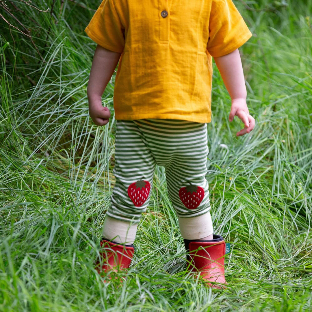 Strawberries Knee Patch Striped Joggers