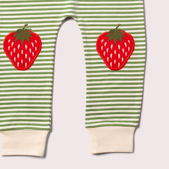 Strawberries Knee Patch Striped Joggers