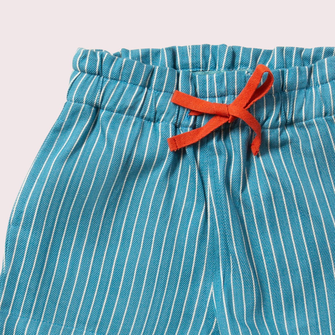 Horizon Blue Striped By The Sea Twill Shorts