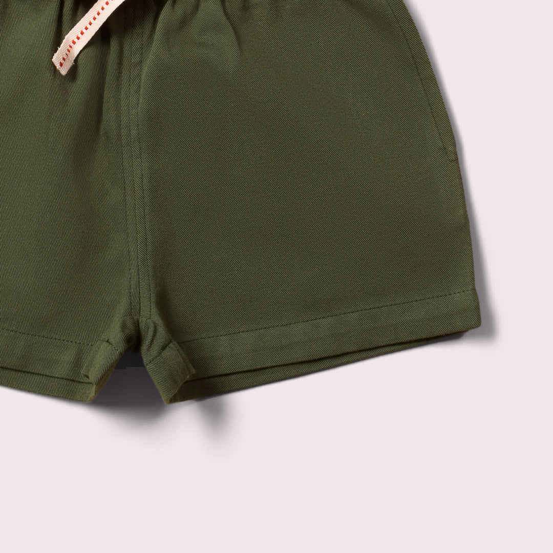 Forest Green By The Sea Twill Shorts