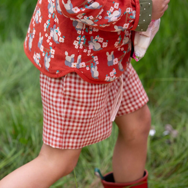 Little Red Check By The Sea Shorts