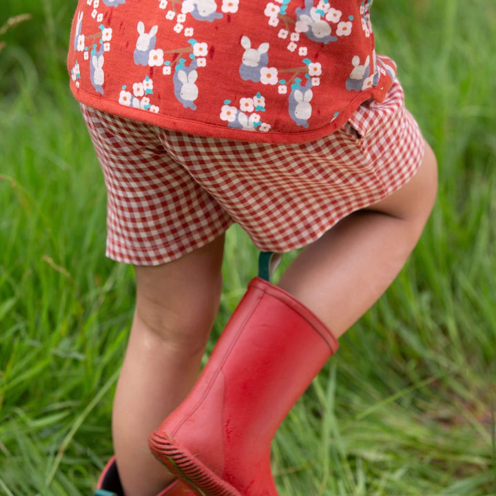 Little Red Check By The Sea Shorts