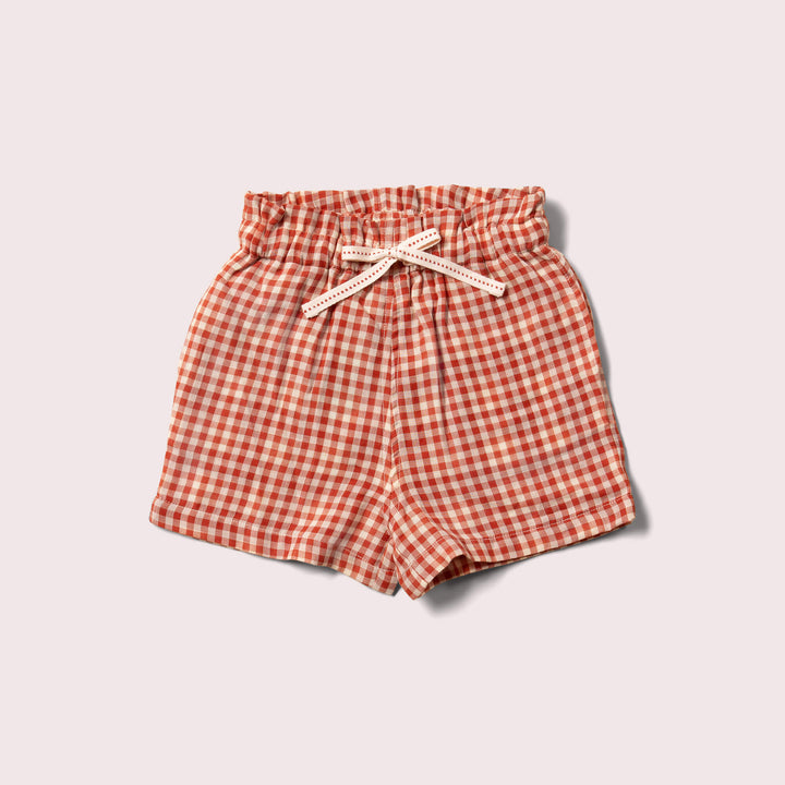 Little Red Check By The Sea Shorts