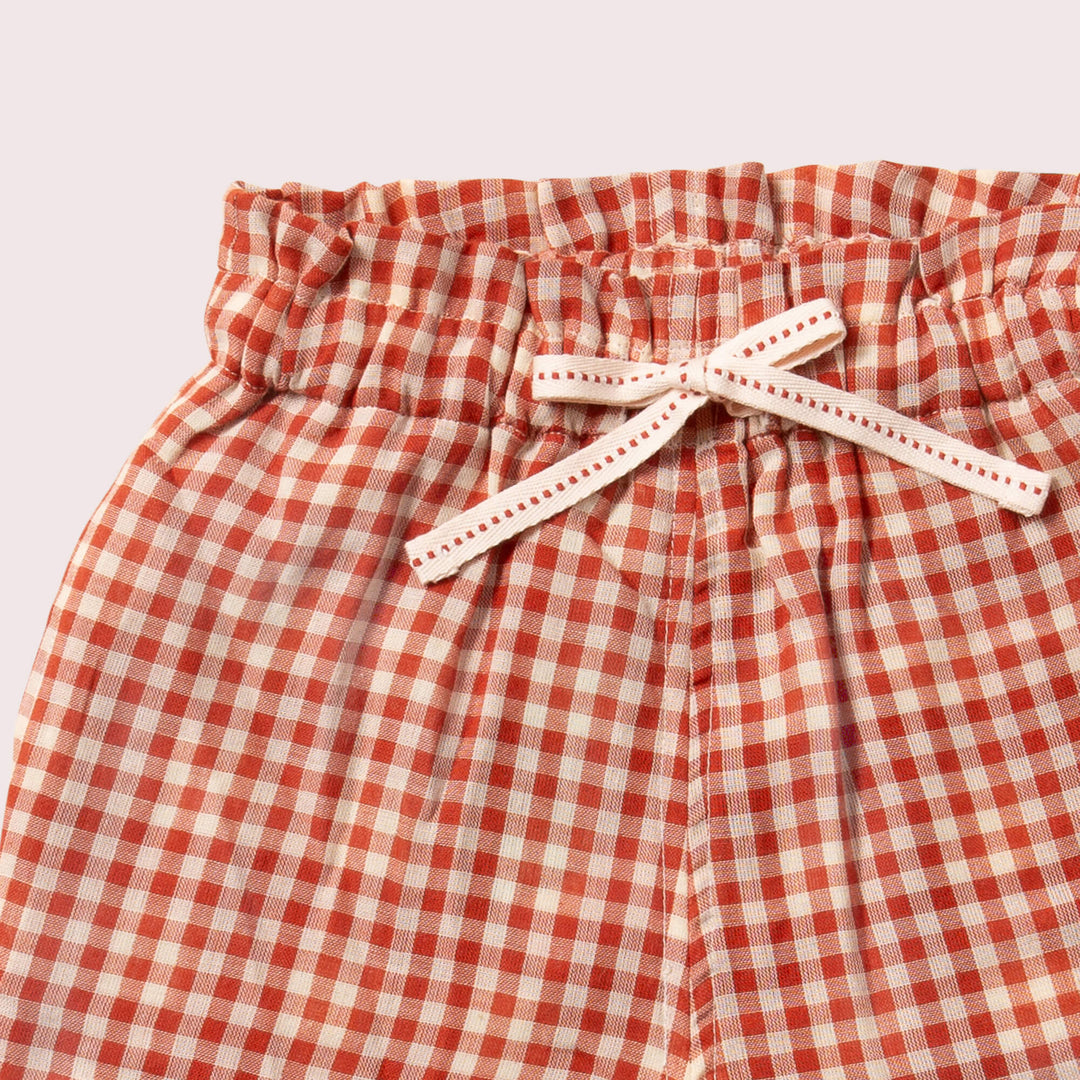 Little Red Check By The Sea Shorts