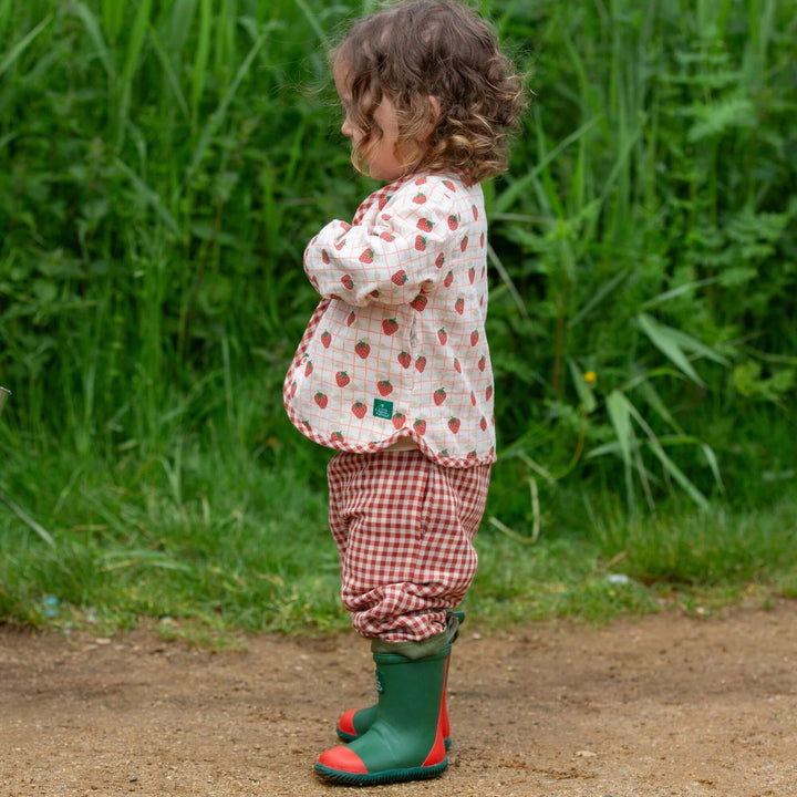 Little Red Checked Reversible Pull On Trousers