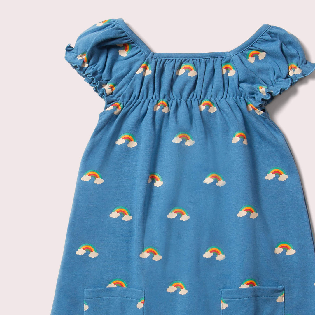 Blue Rainbows Frill Dress