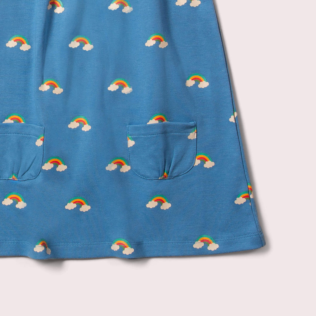 Blue Rainbows Frill Dress