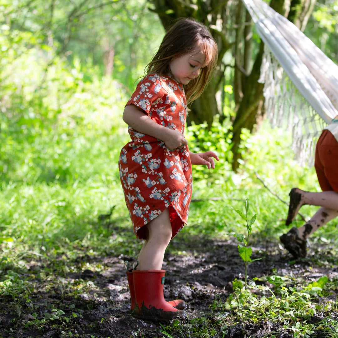 Little Rabbits Button Through Short Sleeve Dress