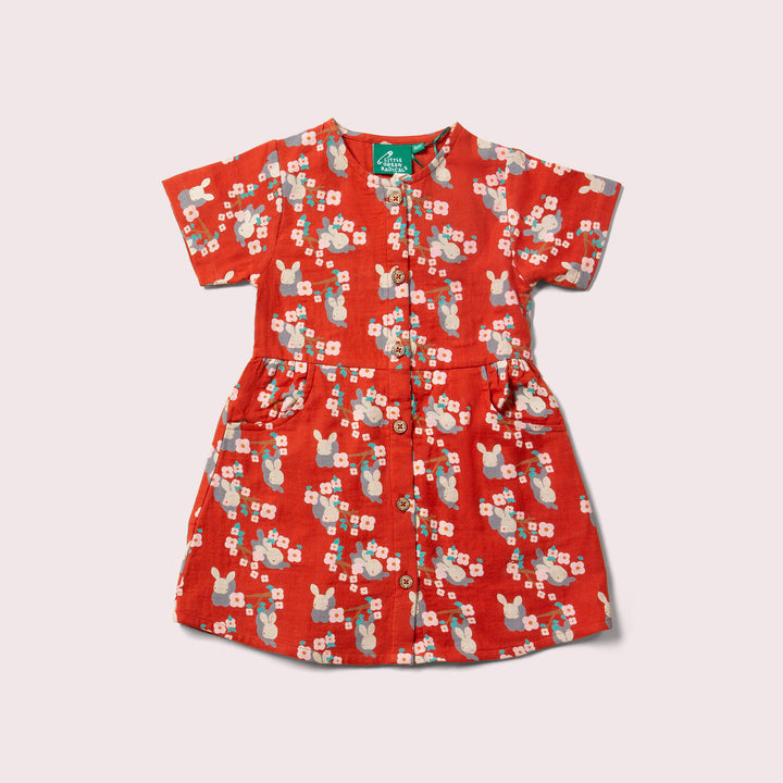 Little Rabbits Button Through Short Sleeve Dress