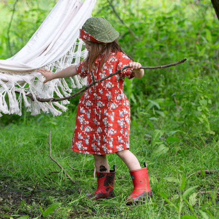 Little Rabbits Button Through Short Sleeve Dress