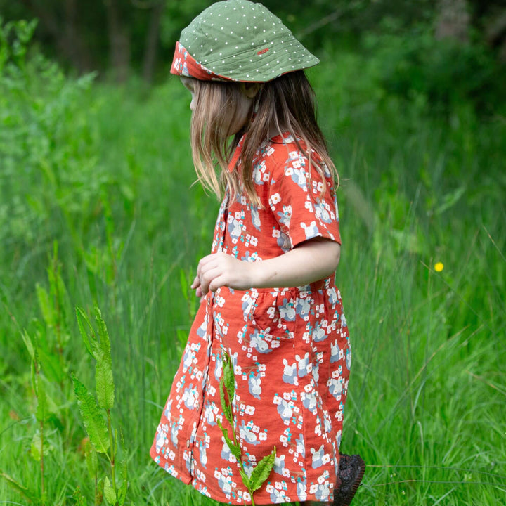 Little Rabbits Button Through Short Sleeve Dress