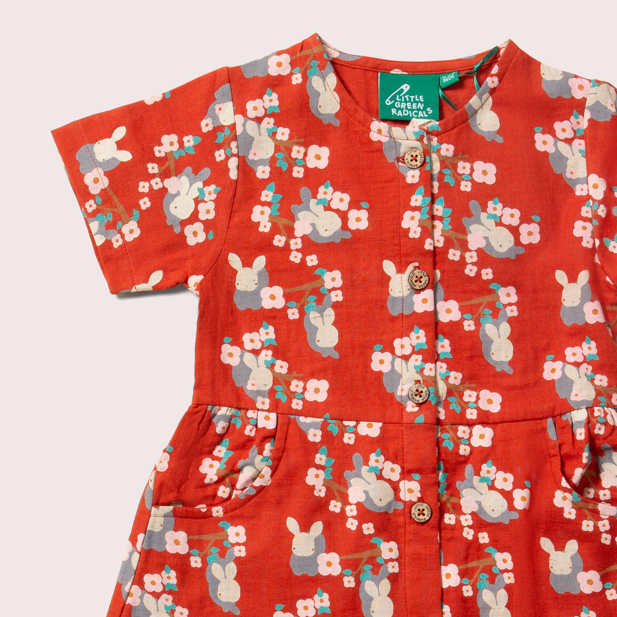 Little Rabbits Button Through Short Sleeve Dress