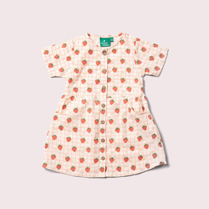 Strawberry Days Button Through Short Sleeve Dress