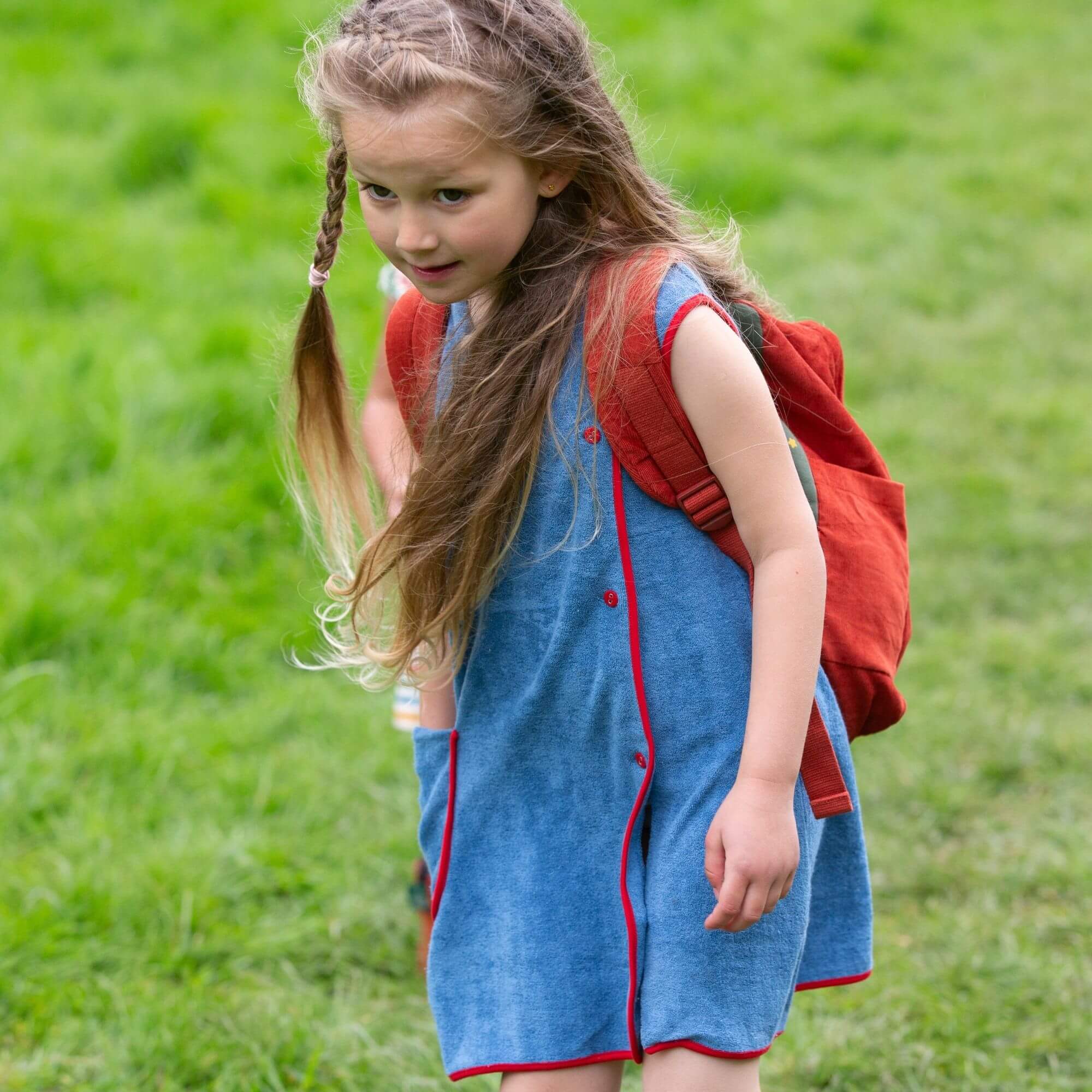 Horizon Blue Classic Pinafore Towelling Dress