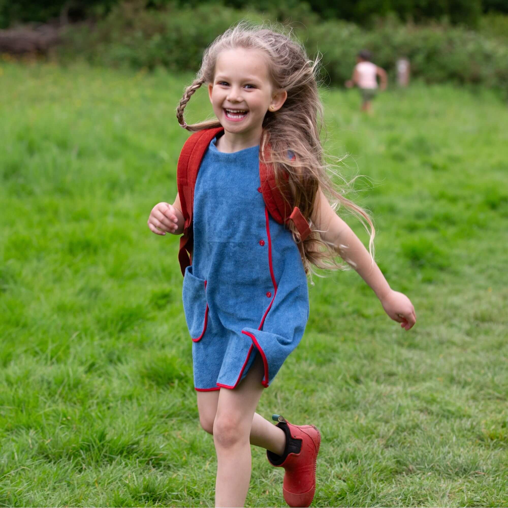 Horizon Blue Classic Pinafore Towelling Dress