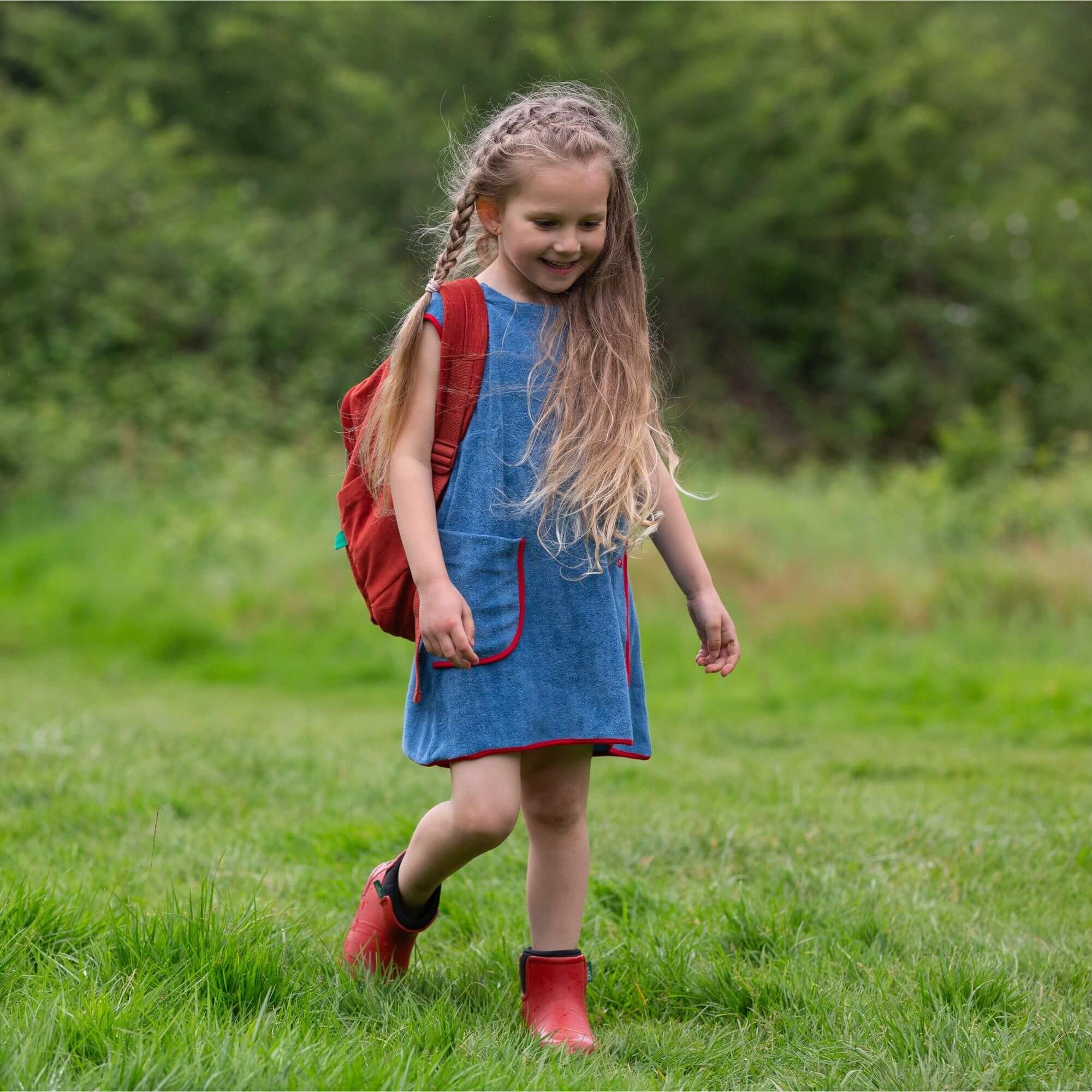 Horizon Blue Classic Pinafore Towelling Dress