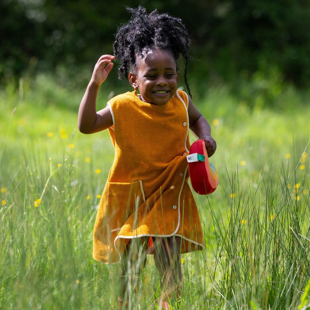 Gold Classic Pinafore Towelling Dress