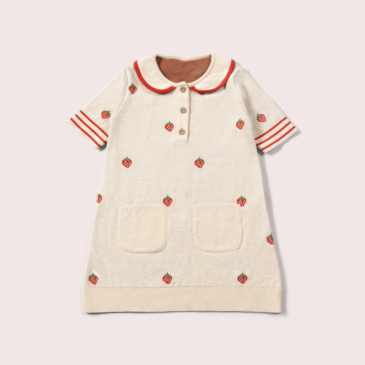 Strawberry Days Knitted Collar Dress