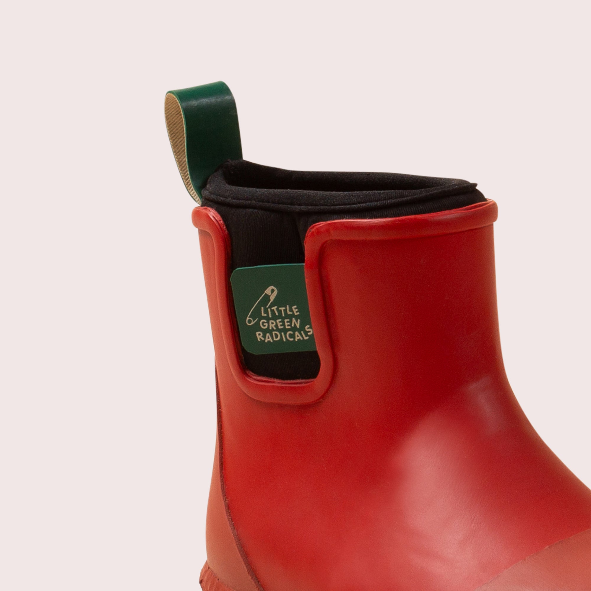 Red Lined Natural Rubber Ankle Rain Boots