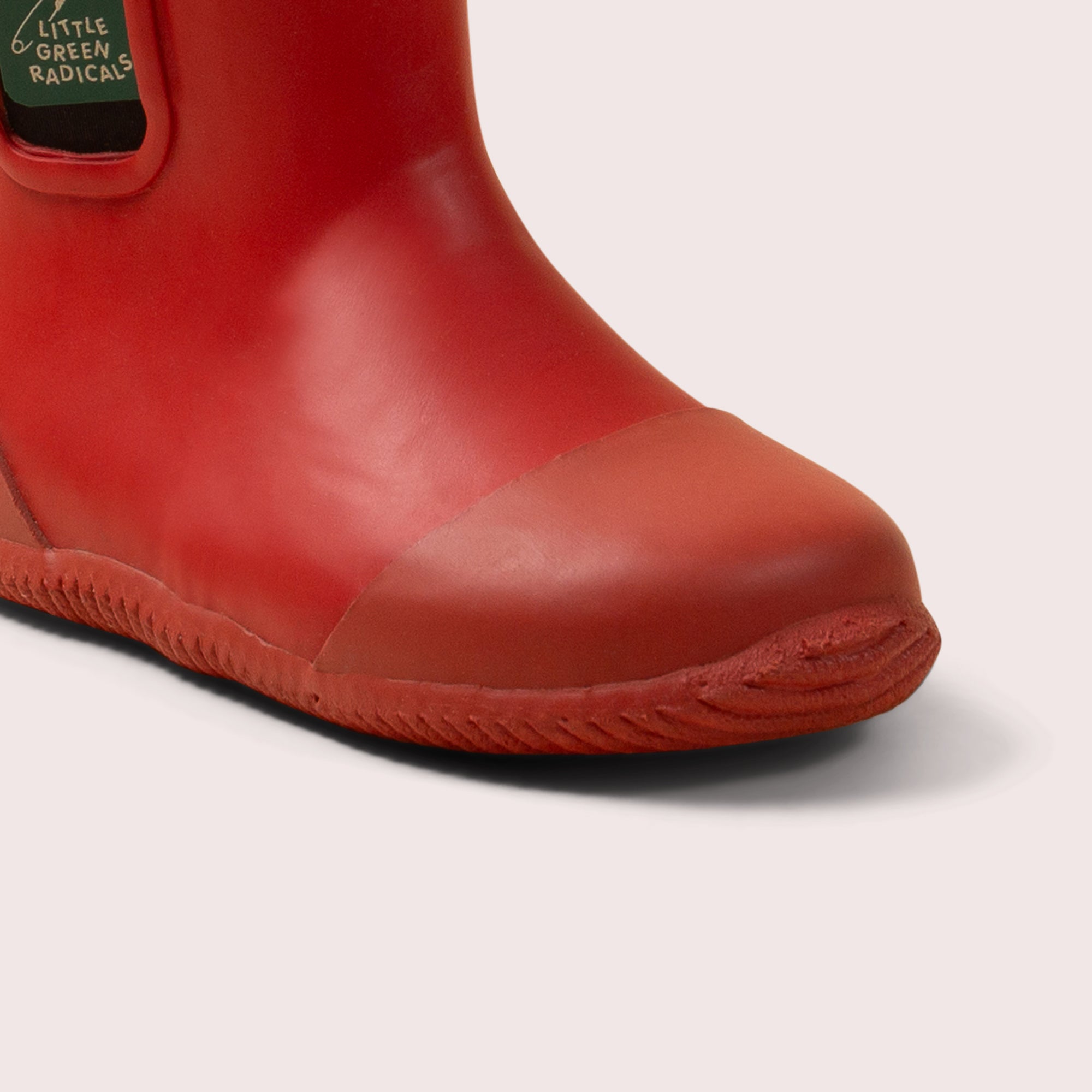Red Lined Natural Rubber Ankle Rain Boots