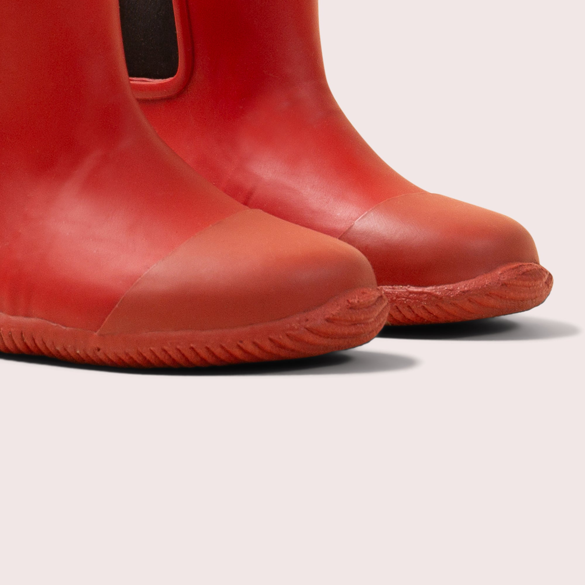 Red Lined Natural Rubber Ankle Rain Boots