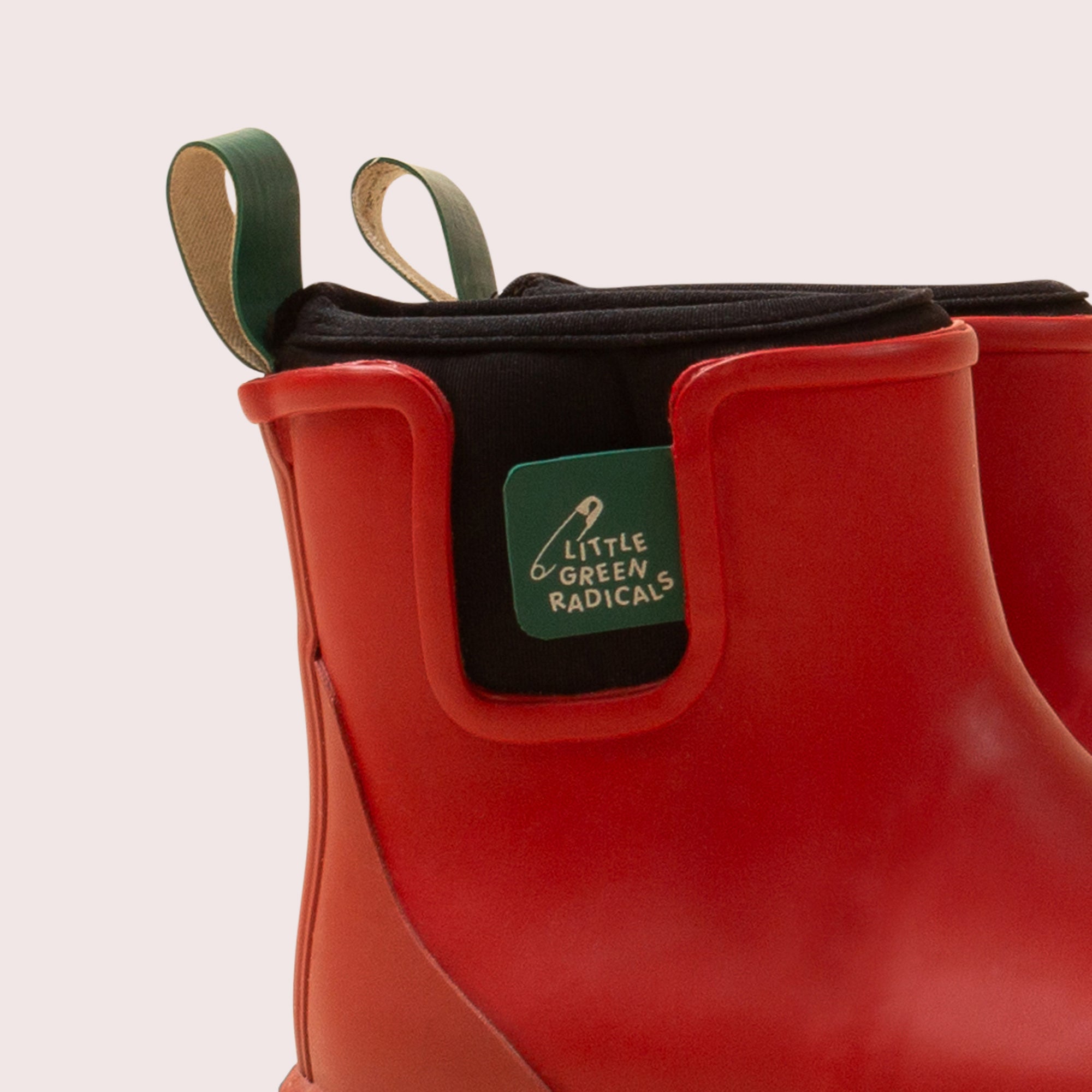 Red Lined Natural Rubber Ankle Rain Boots