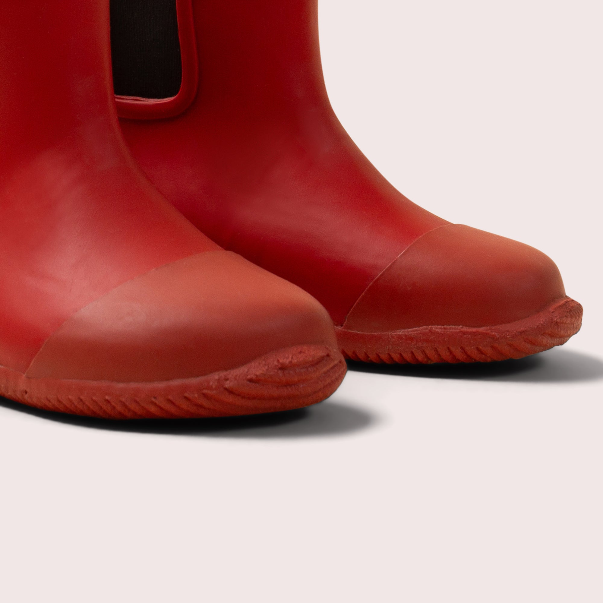 Red Lined Natural Rubber Ankle Rain Boots